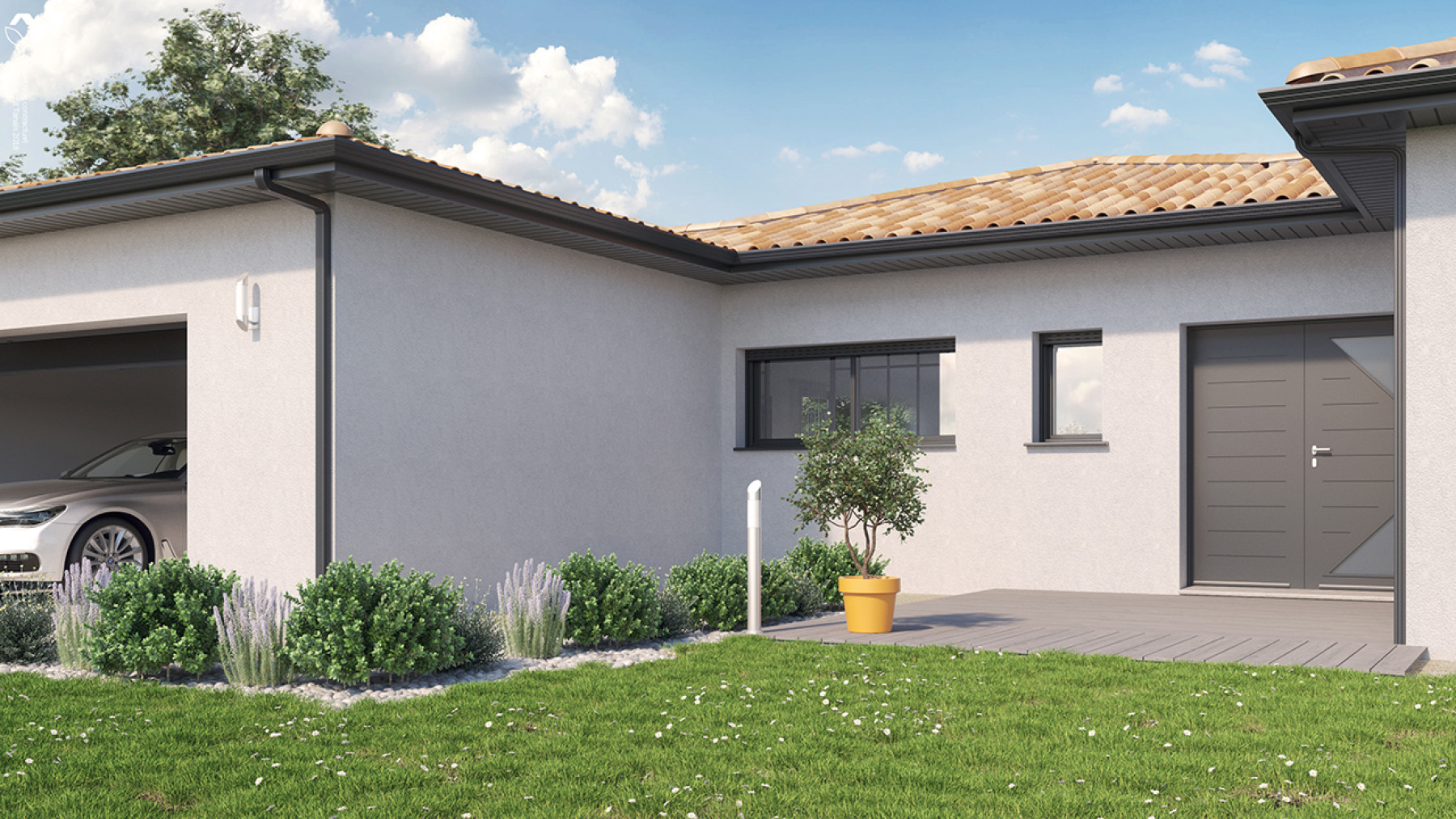 Modèle CAVIGNAC : Maison de plain-pied 3 chambres avec un garage ...