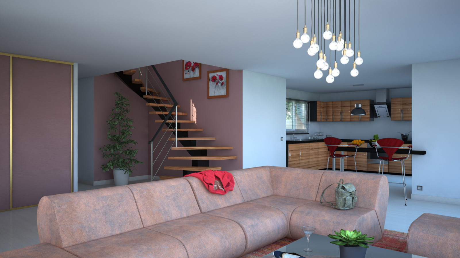 Modèle PESSAC : Maison à étage 4 chambres avec un garage - Mortier ...